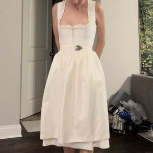 Krueger Collection Dirndl/Wedding Bridal Dirndl Dress with elegant pearl detail